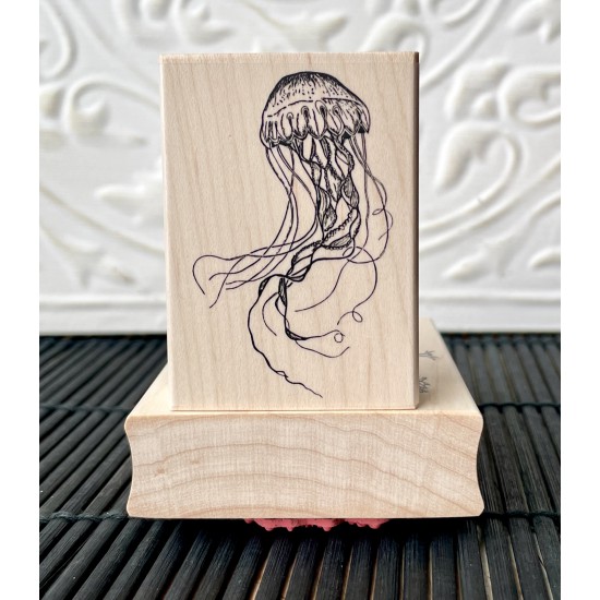 Jellyfish 1119. Engraved Metal outlet Hand Stamp.